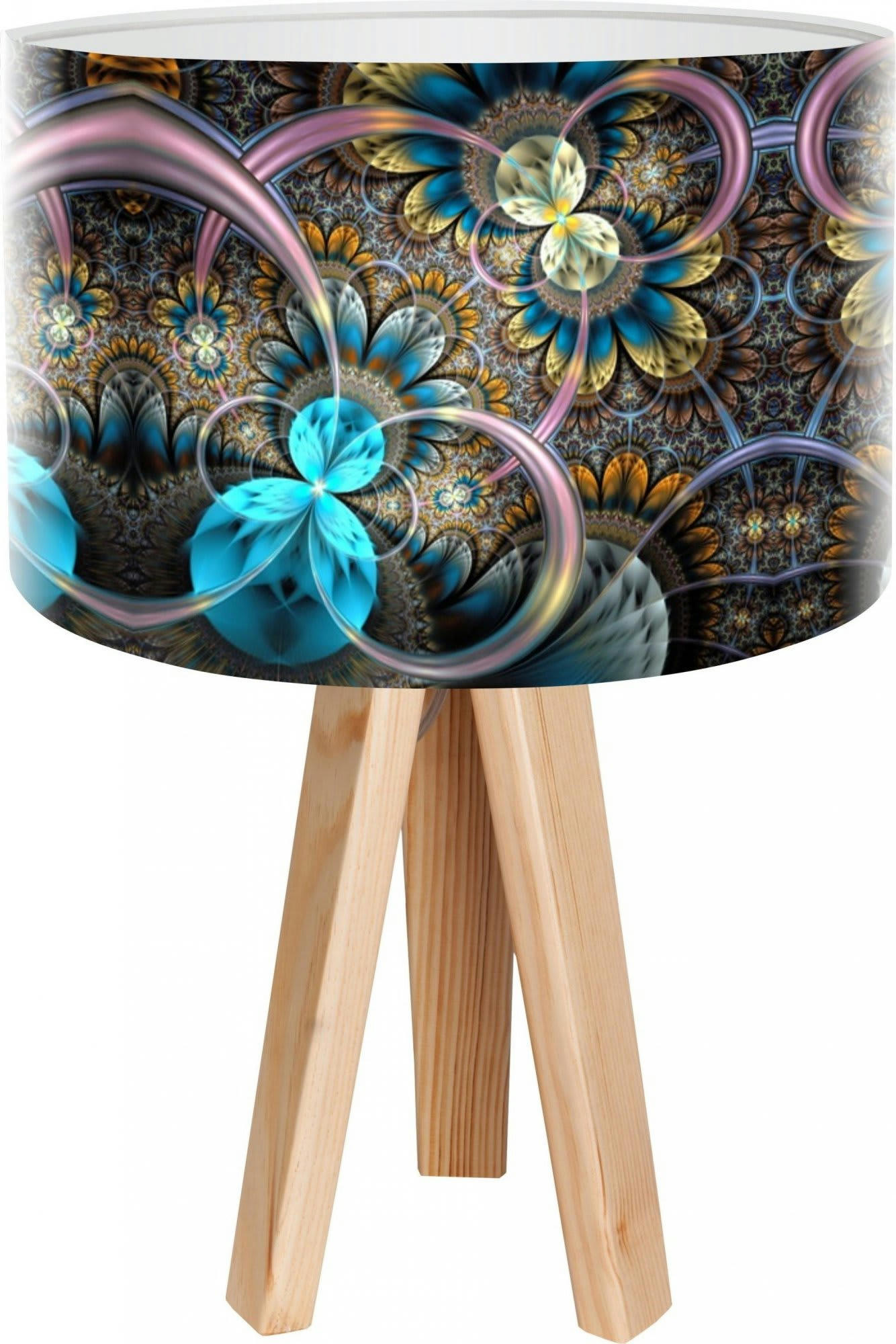 MANDALA - Lampe de chevet Bois Multicolore 30x30x45 cm