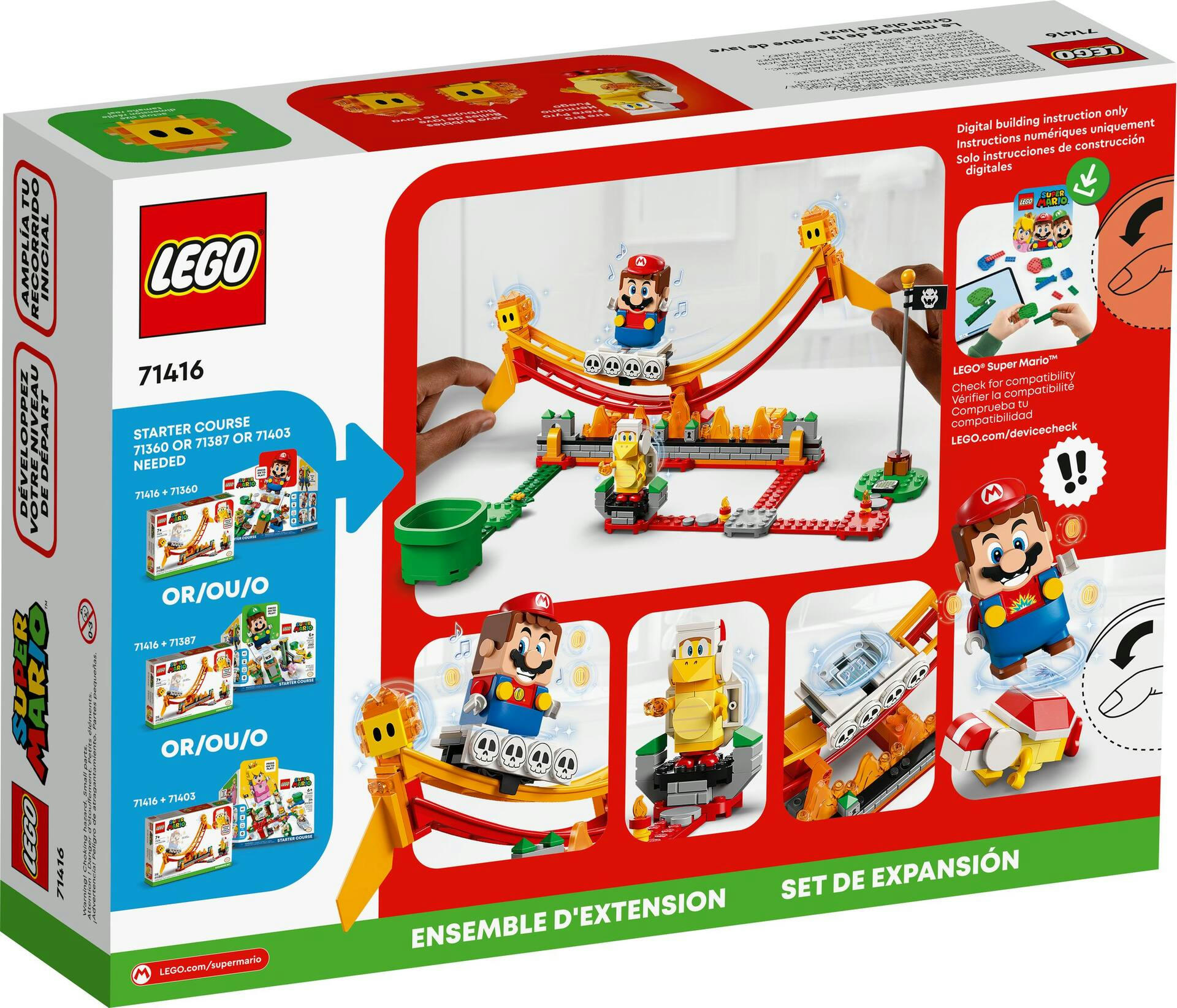 LEGO® Super Mario™ Lava Wave Ride Expansion Building Toy Set - 71416, 218-pcs, Ages 6+
