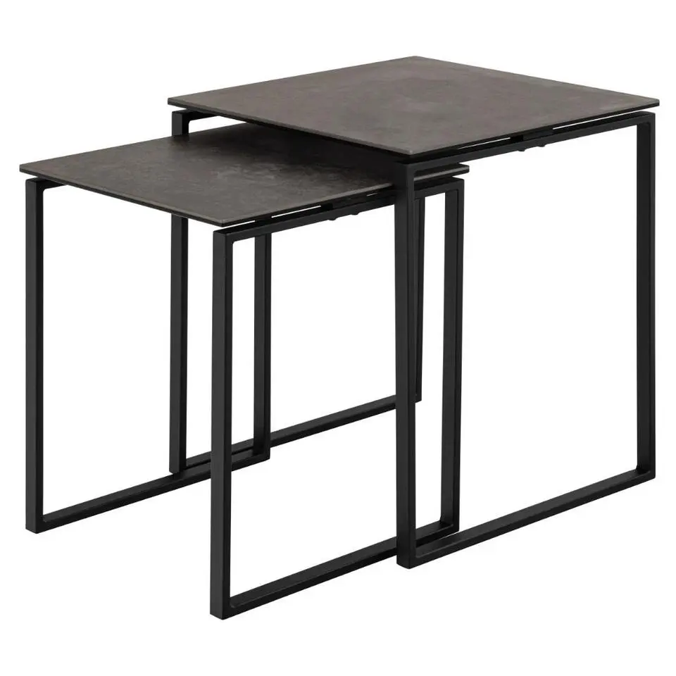 Salontafel Zwart Keramiek - 50x50x55cm - Glentruan