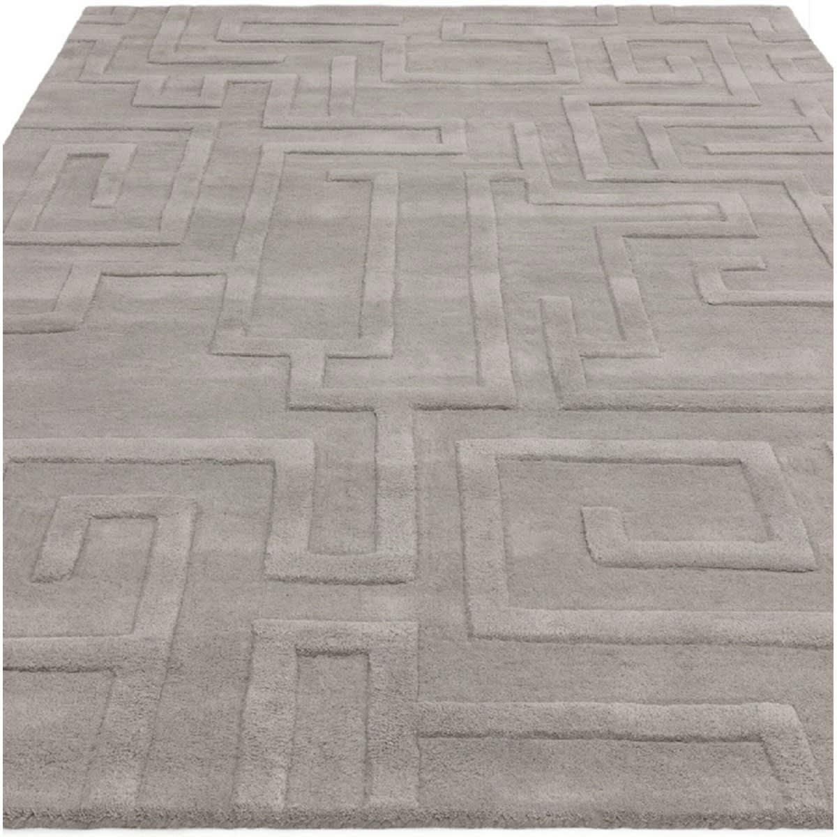 ZEMA - Tapis de salon en laine gris souris 160x230 cm