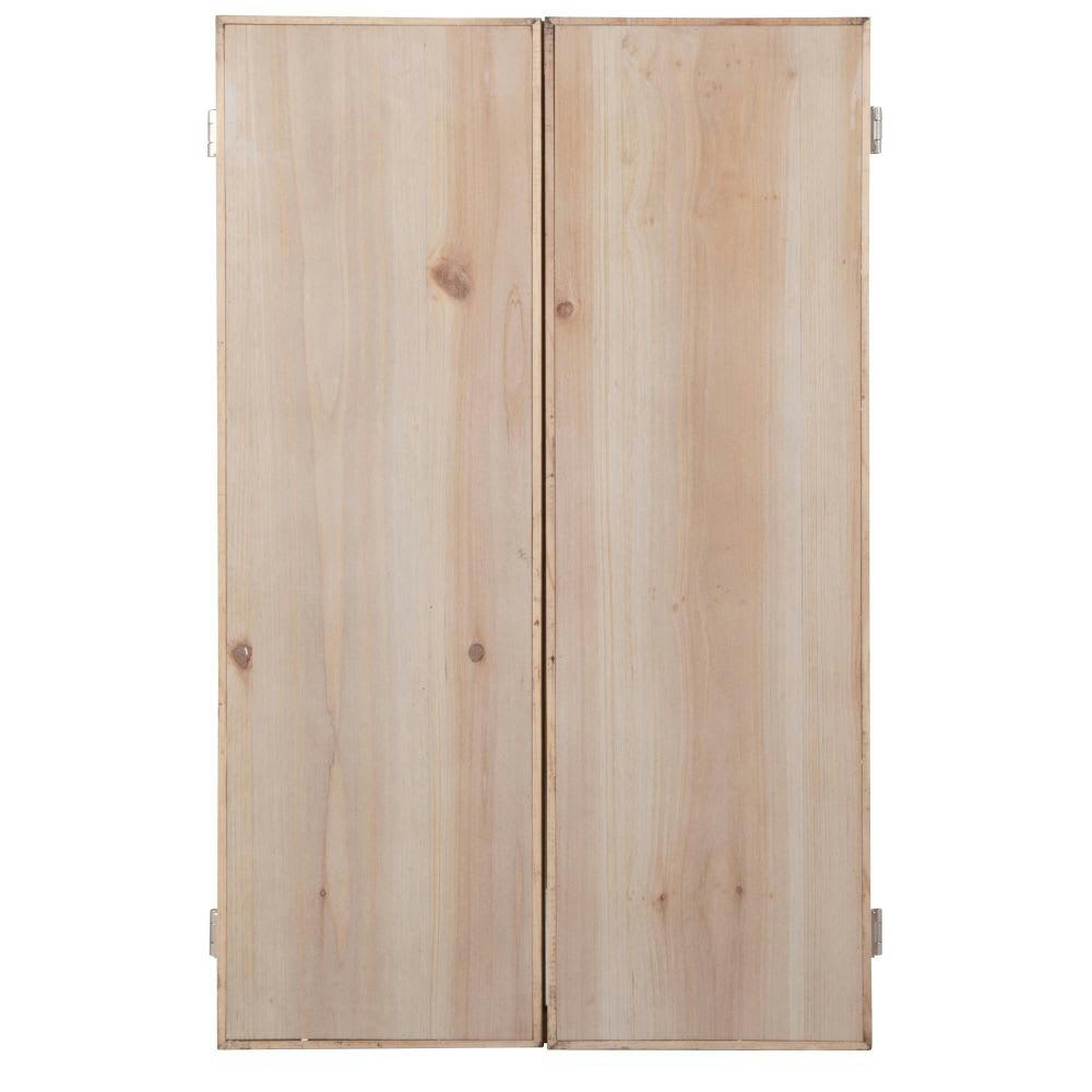 WOOD BARBER - Miroir barbier, encadrement en bois beige 102x80