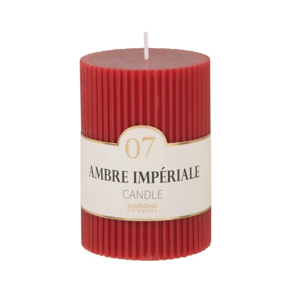 COLORAMA - Bougie striée parfumée rouge H10, 340g