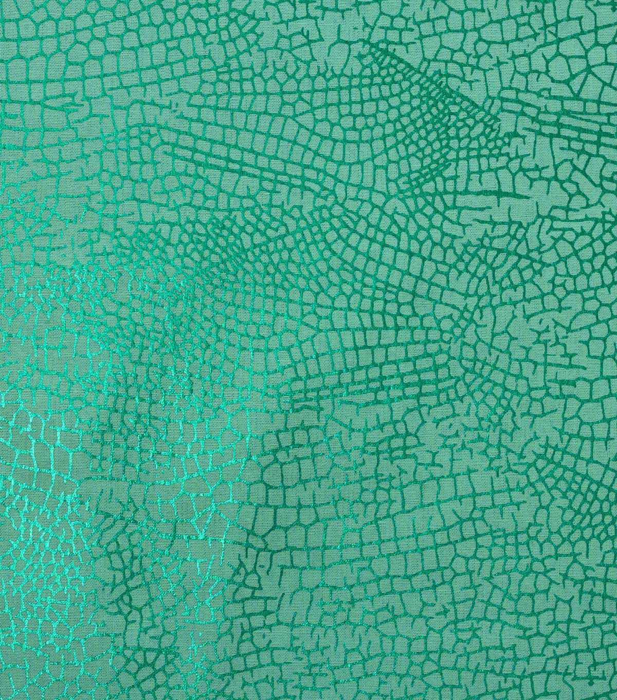 Dragonfly Wing Green Quilt Foil Cotton Fabric by Keepsake Calico