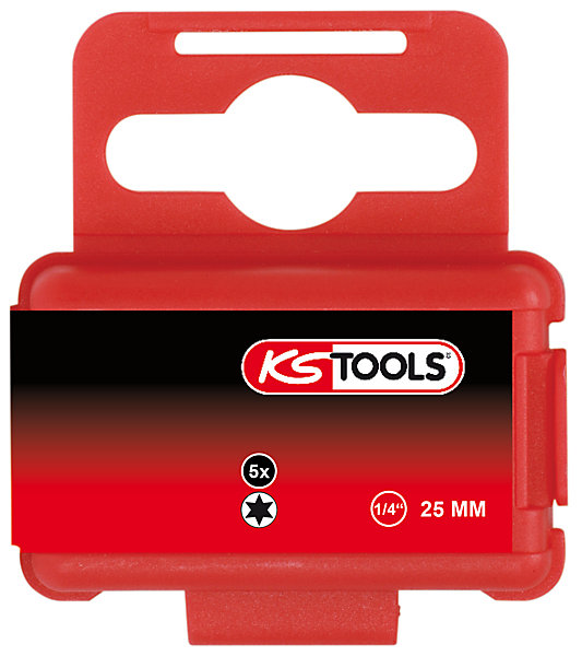 KS Tools - 911.2322 - Boîte de 5 embouts de vissage TORX, L.25 mm - 1/4'' - T25