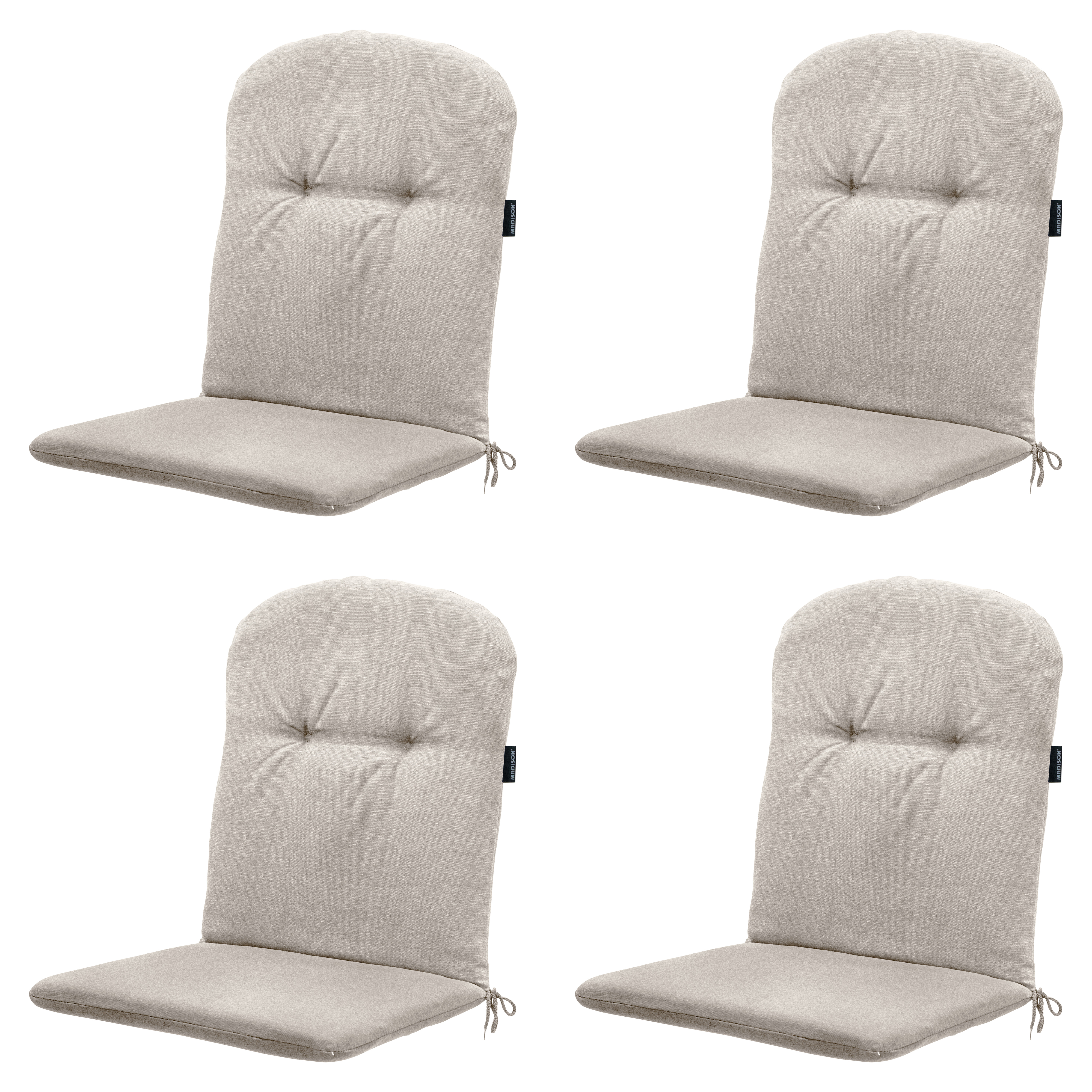 Madison kuipstoelkussen hoge rug Panama - beige - 96x45x3,5cm - set van 4