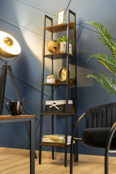 Industrialny wąski regał drabinkowy 5 poziomów 170 cm LOFT