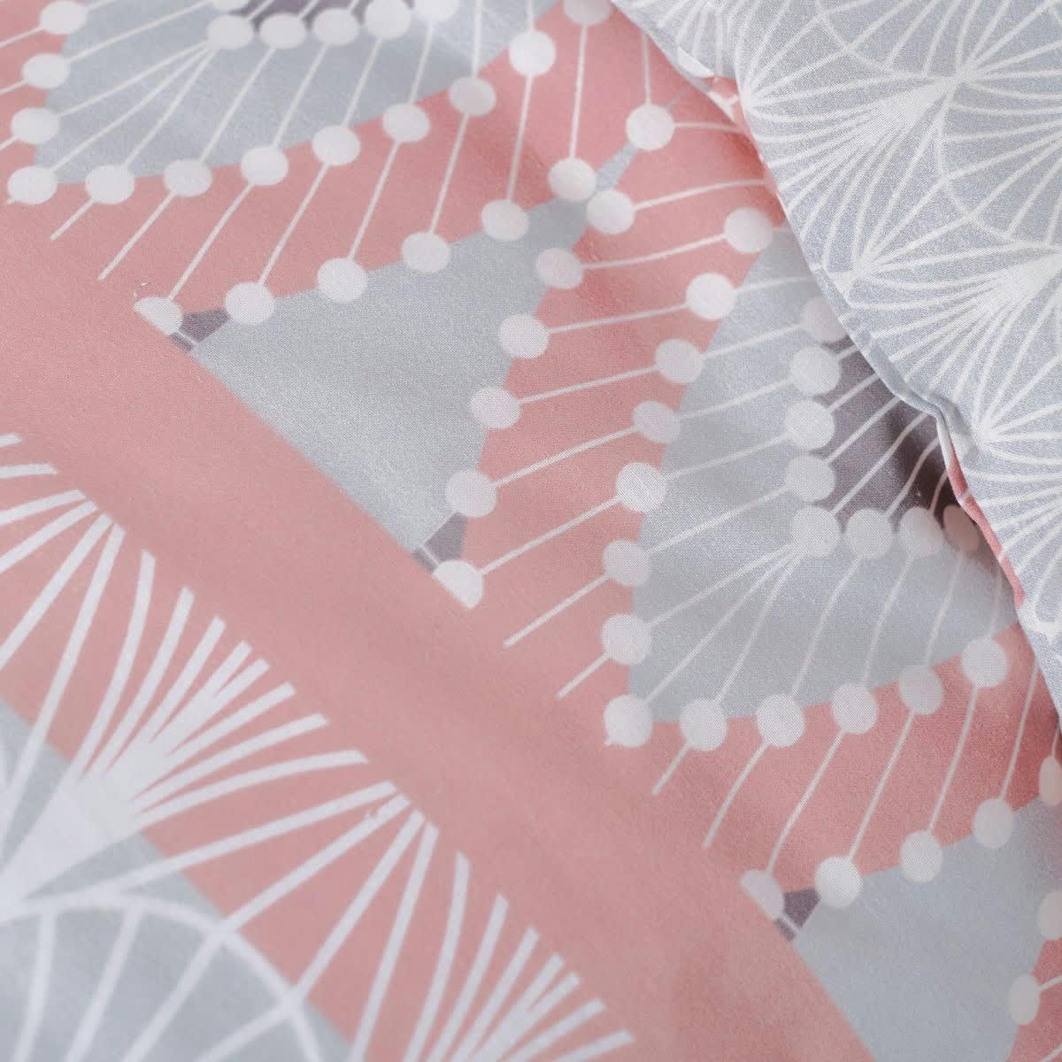 SUNSHINE SOFIA - Parure de lit imprimé en coton gris 220x240