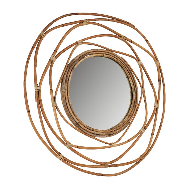 Spiegel met rotan lijst - &Oslash;60 cm