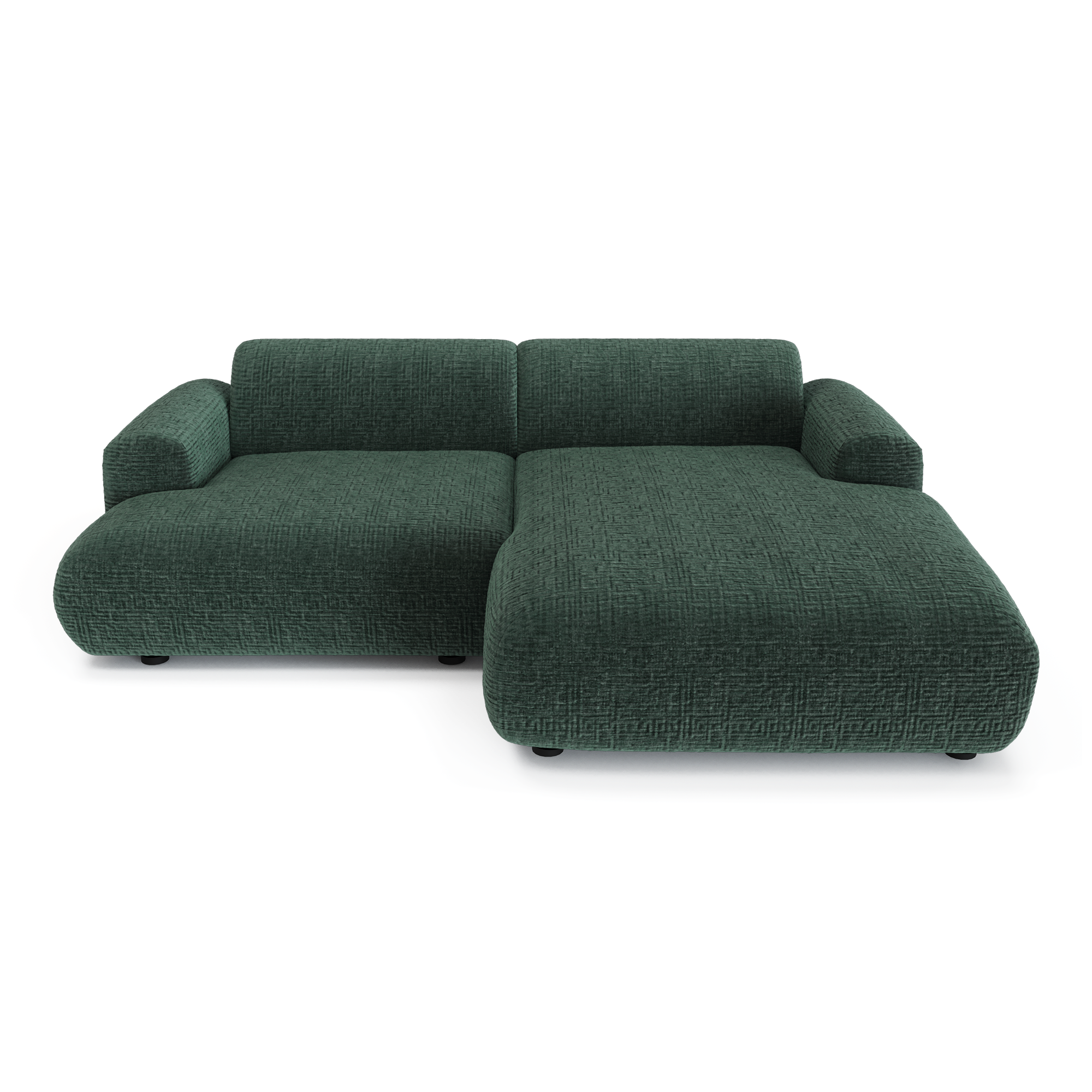 Rechte hoekbanken MYRA 4 personen Fluweel met patroon Smaragdgroen