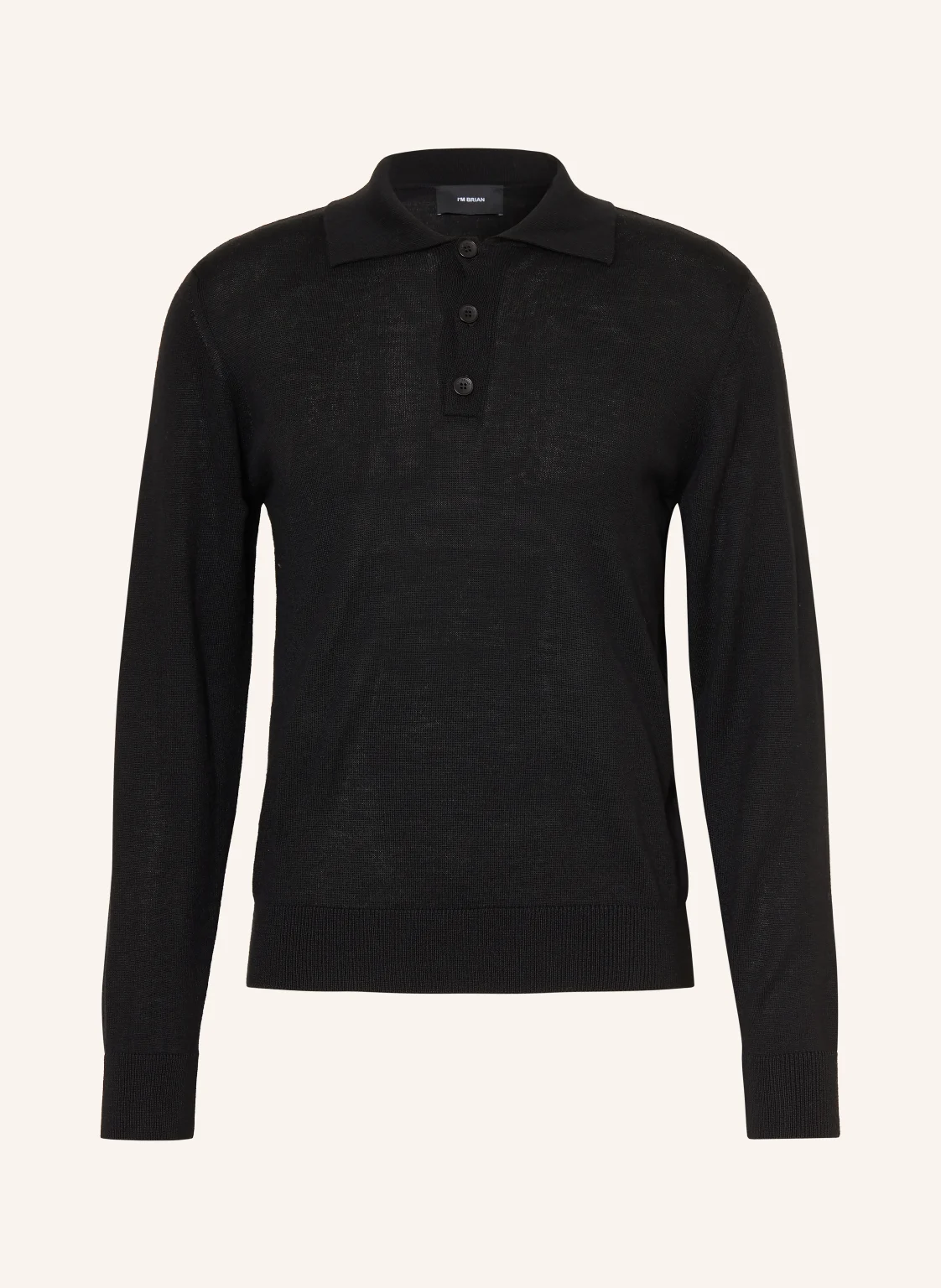 I'M BRIAN Strick-Poloshirt mit Merinowolle