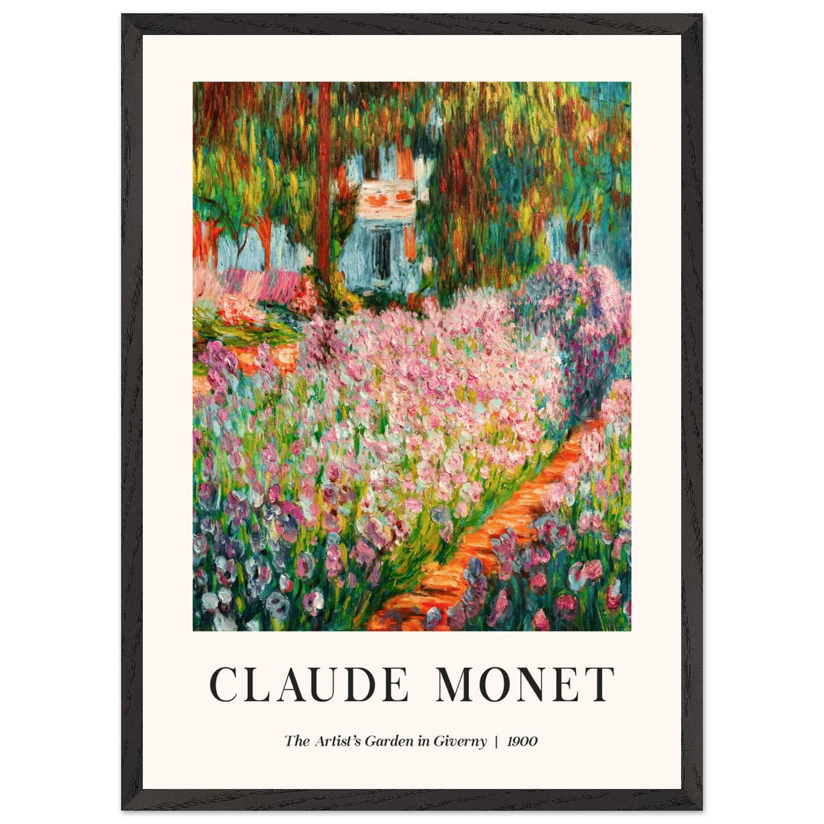 Artfulprints Poster met Lijst Claude Monet – The artist’s garden in Giverny III  - 50x70 cm - Meerkleurig