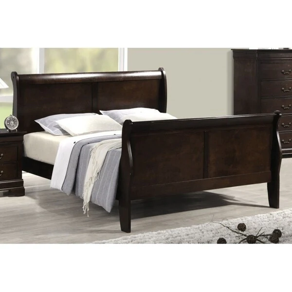 Best Quality Furniture Traditional Cappuccino 4-piece Sleigh Bedroom Set