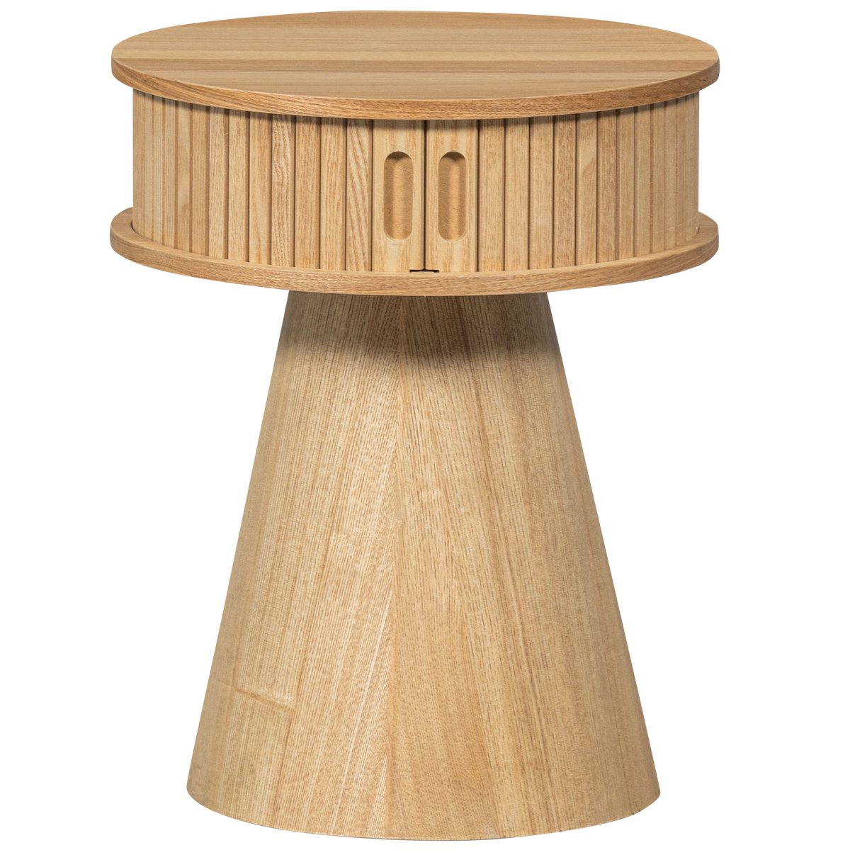 WOOOD nachtkastje rond Karri - Hout - Naturel - 46x38x38