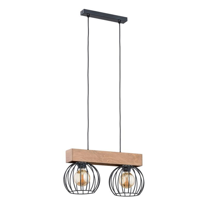 Lampa wisząca brązowa ARIZAN 2xE27x15W wym: 90x41x18 cm Alfa