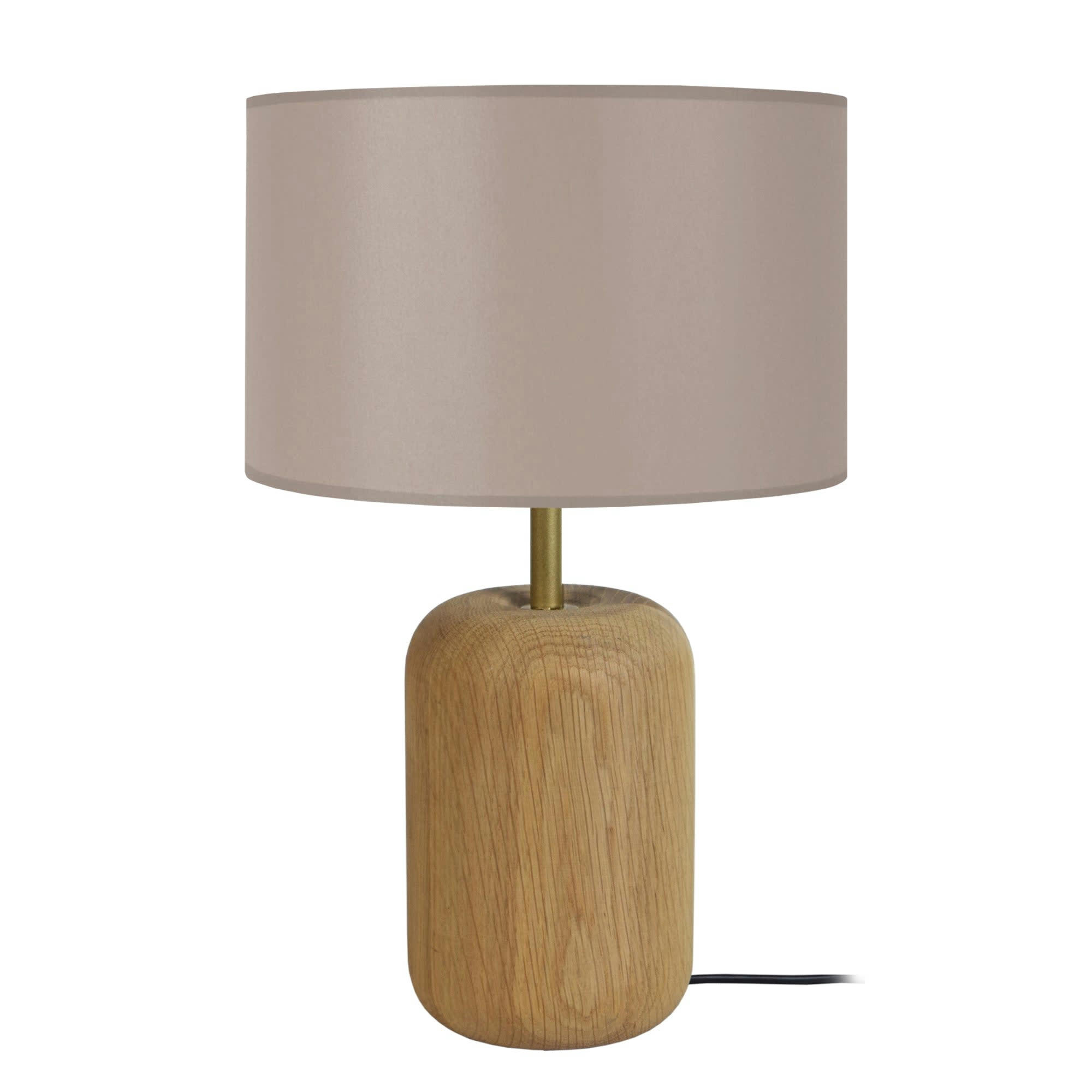 GUSTTAVO I - Lampe a poser bois naturel et taupe