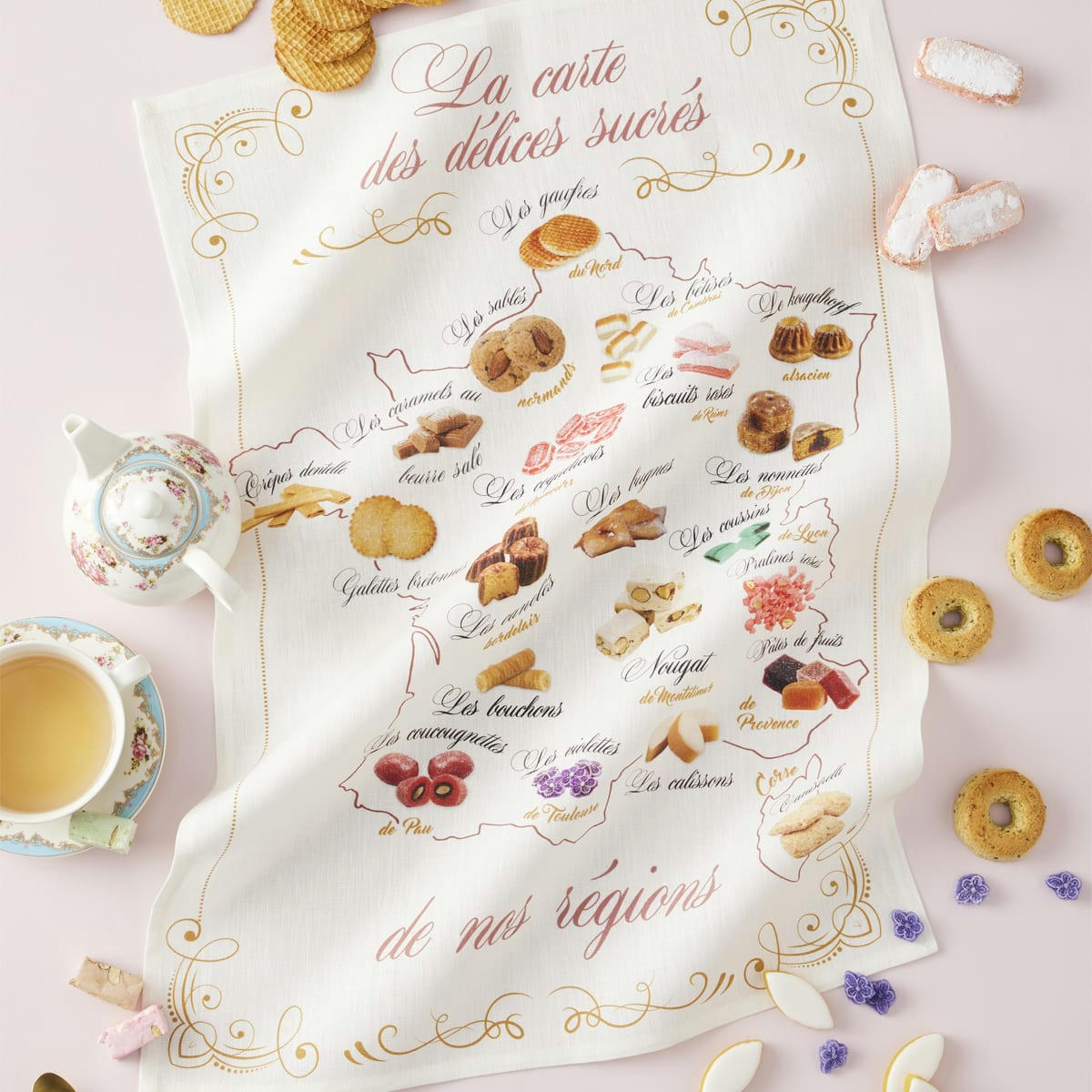 CARTE GOURMANDE - Torchon en lin blanc 50x75