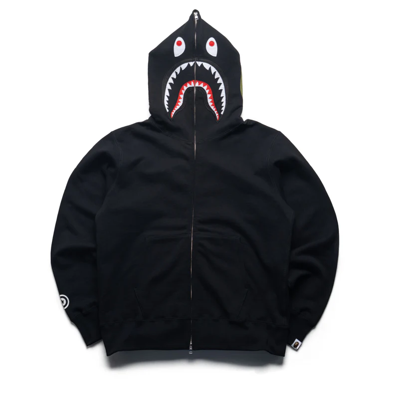 A Bathing Ape Shark Full Zip Hoodie - Black