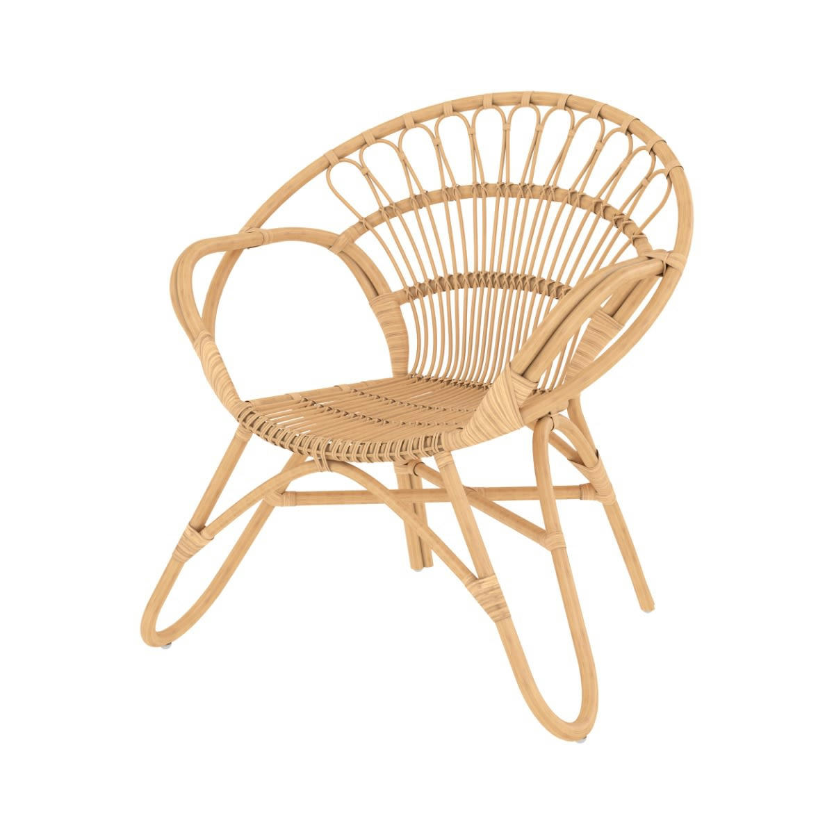 RONNIE - Fauteuil en rotin naturel