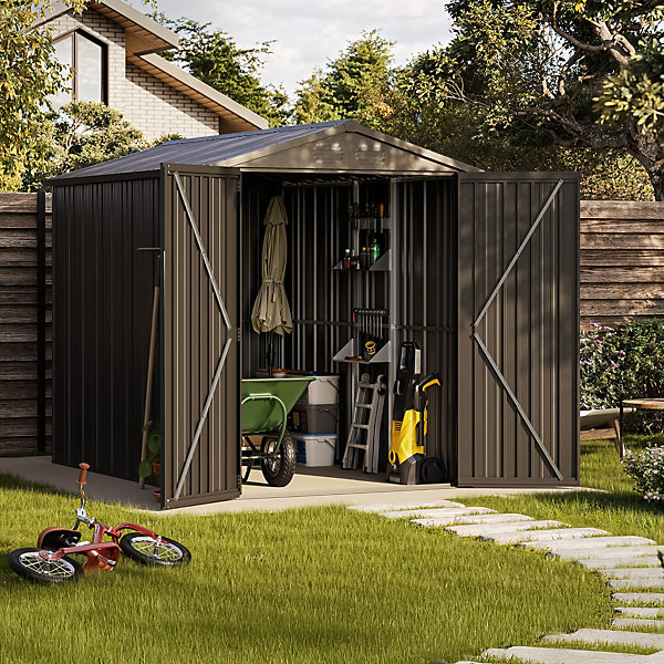 Abri de Jardin Métal Pioneer Y50 étagère et supports inclus - Structure autoportante IronCore - Serrure avec clé - 4,30m²