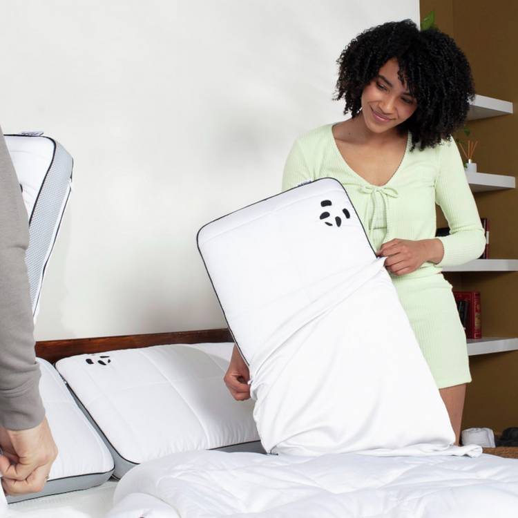 Panda Bamboo Standard Pillowcase Pair - White