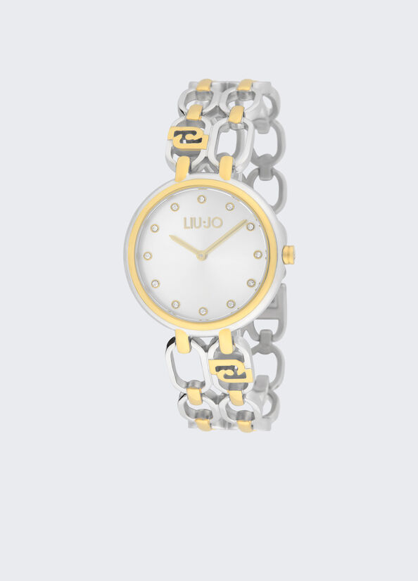 Orologio bicolor in acciaio
