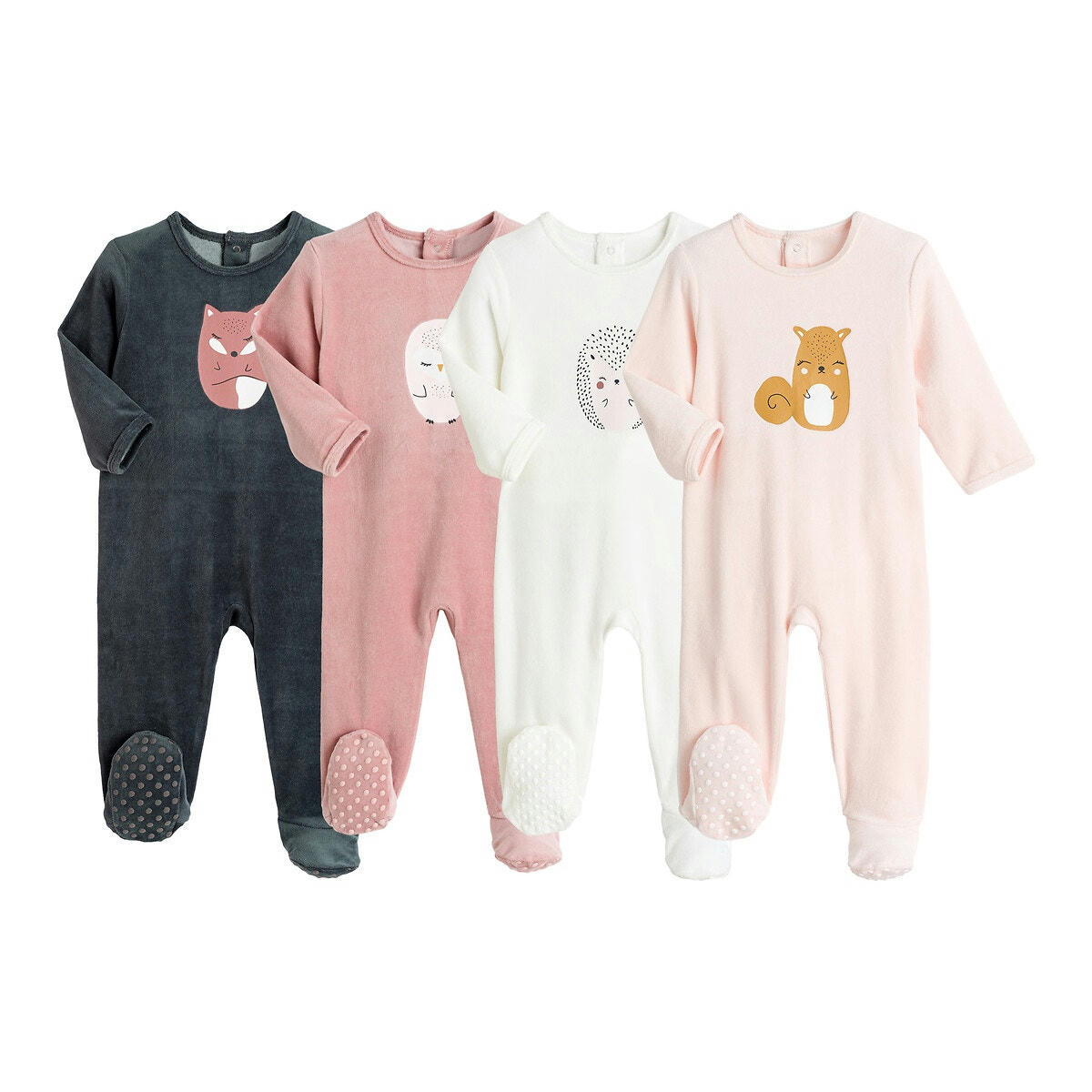 Lot de 4 pyjamas velours