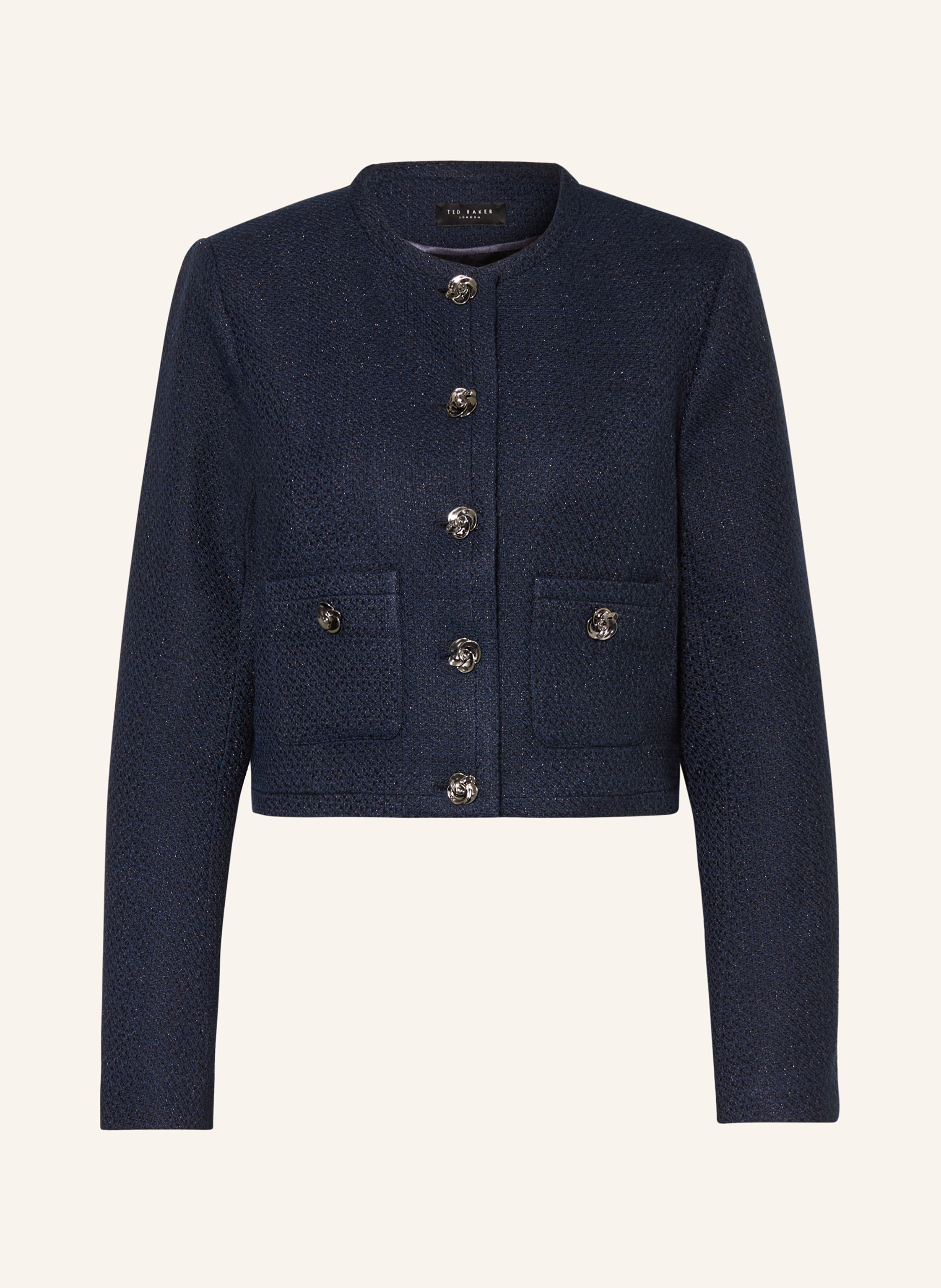 TED BAKER Kastenjacke FLOXAT aus Bouclé mit Glitzergarn