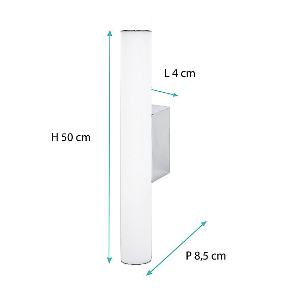 Applique de salle de bain 50 cm chrome - Voltman