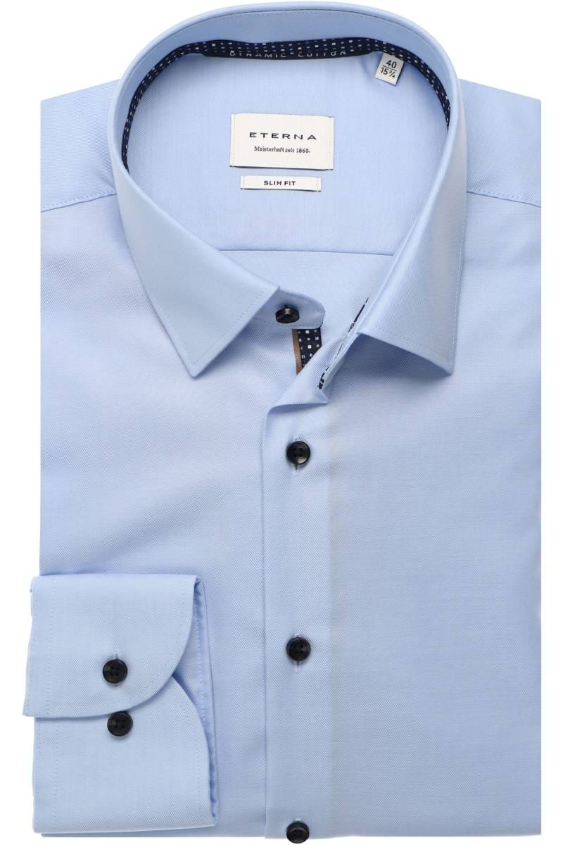 ETERNA Slim Fit Hemd hellblau, Einfarbig