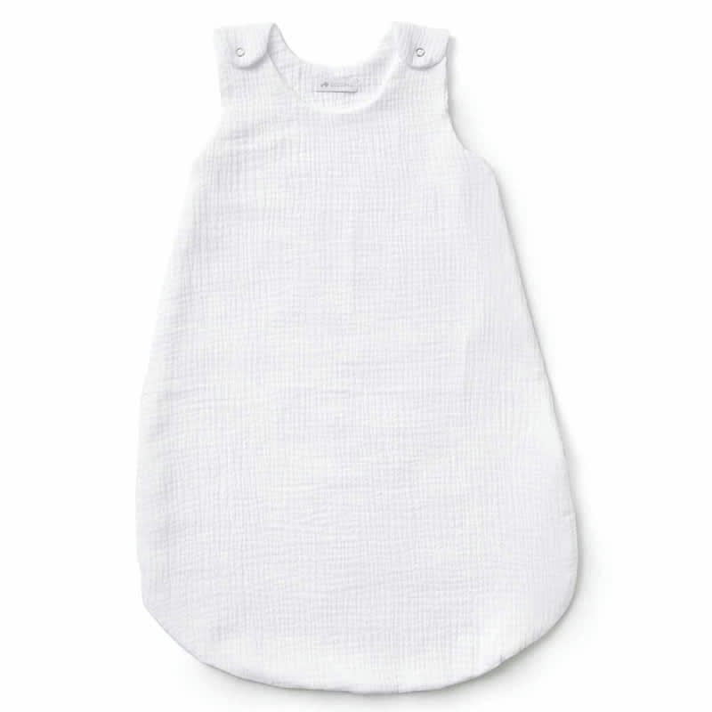 - Gigoteuse été en gaze de coton blanc (0-6 mois)