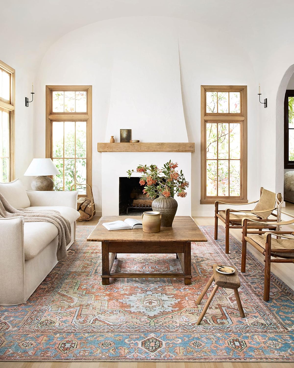 Loloi Loren Collection LQ-15 Terracotta/Sky 7'-6 x 9'-6 Area Rug