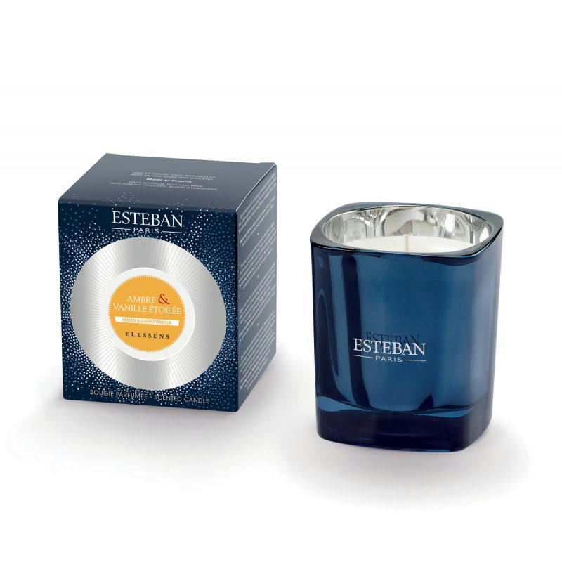 AMBRE & VANILLE ÉTOILÉE - Bougie contemporaine parfumée rechargeable