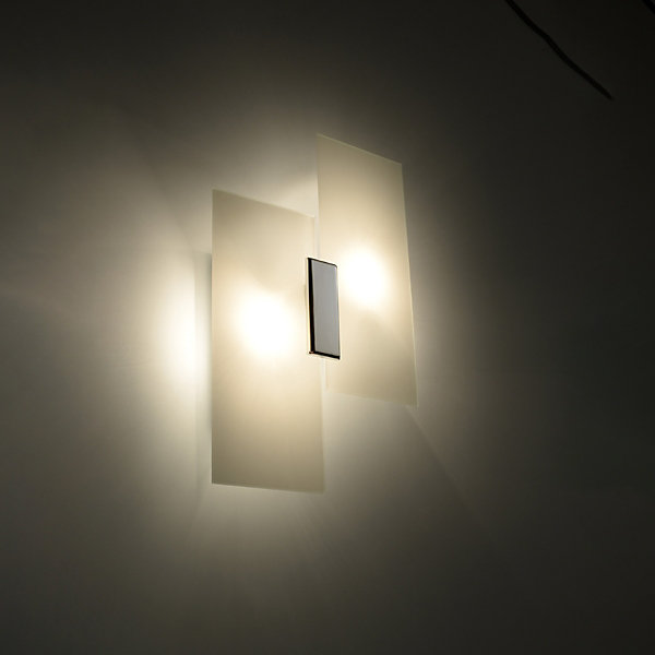 Applique en acier/verre 2 ampoules 4000K - 27x7x37cm Sollux