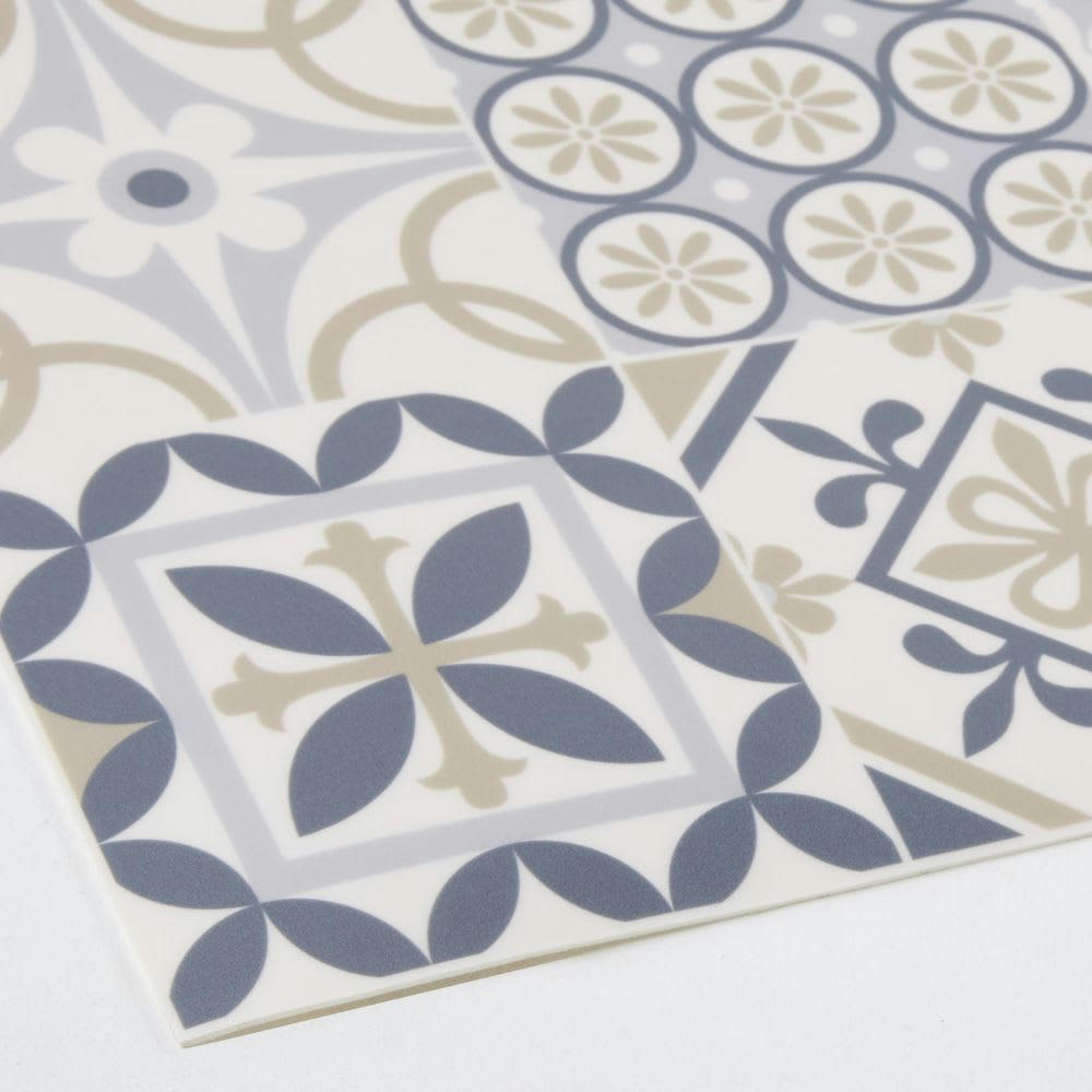 LISBOA - Tapis en vinyle motifs carreaux de ciment multicolores 60x199