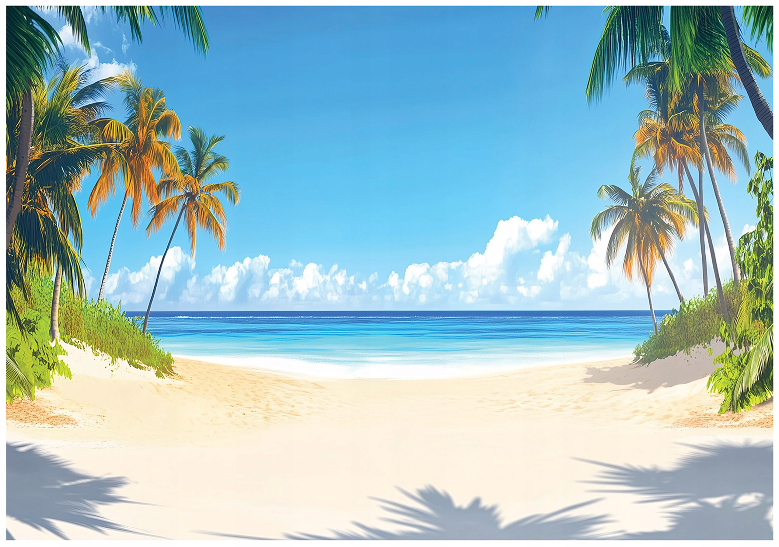 Fototapeta 3D Plaża Morze Palmy Natura Na Ścianę Sypialnia Salon 250X175