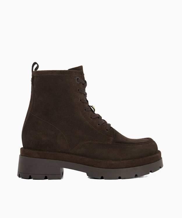 Pennington Brown - Suede Chunky Lace Up Boots