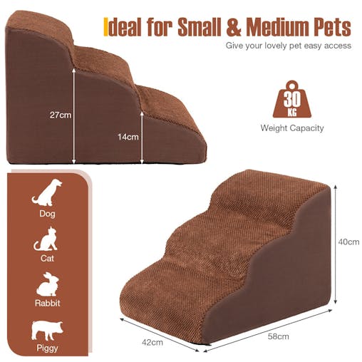 NNECW Non-Slip Dog Steps with High-Density Sponge for Small & Old Dogs