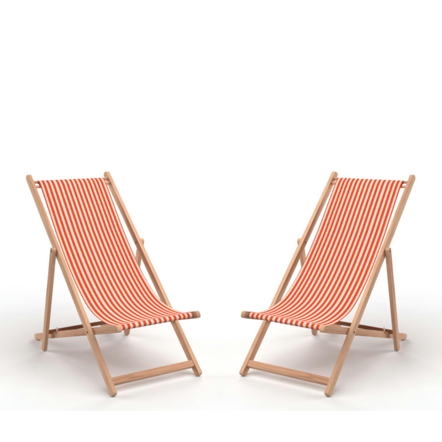 LACQUY - Lot de 2 chiliennes en bois orange