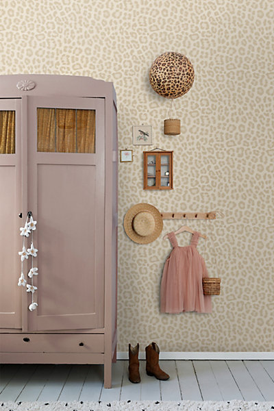 ESTAhome papier peint peau de léopard beige 53 cm x 10.05 m