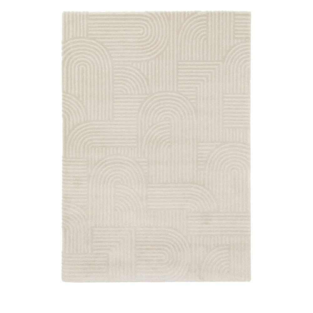 ELLIOT I - Tapis contemporain à motif géométrique ecru 160x230 cm