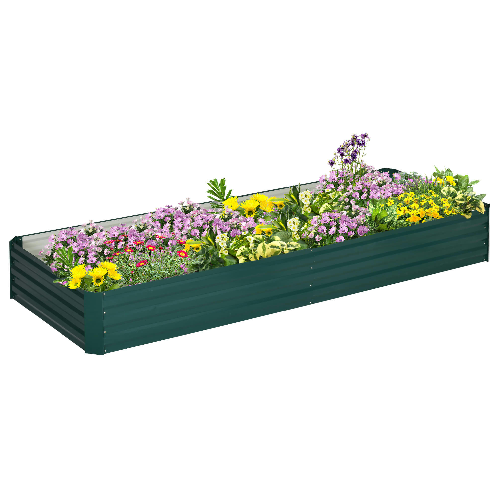- Carré potager de jardin tôle d'acier ondulée vert foncé