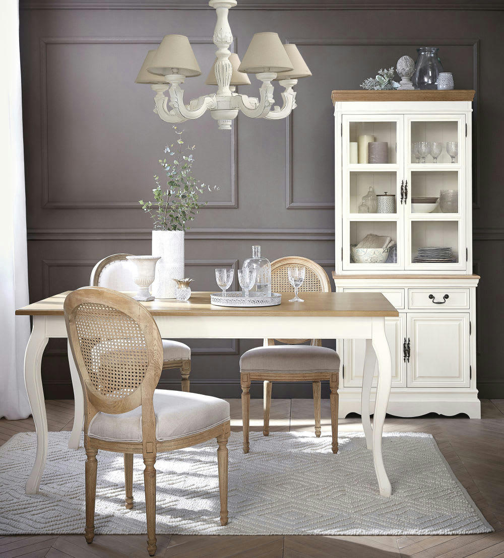 Léontine - Table à manger 6/8 personnes crème L160