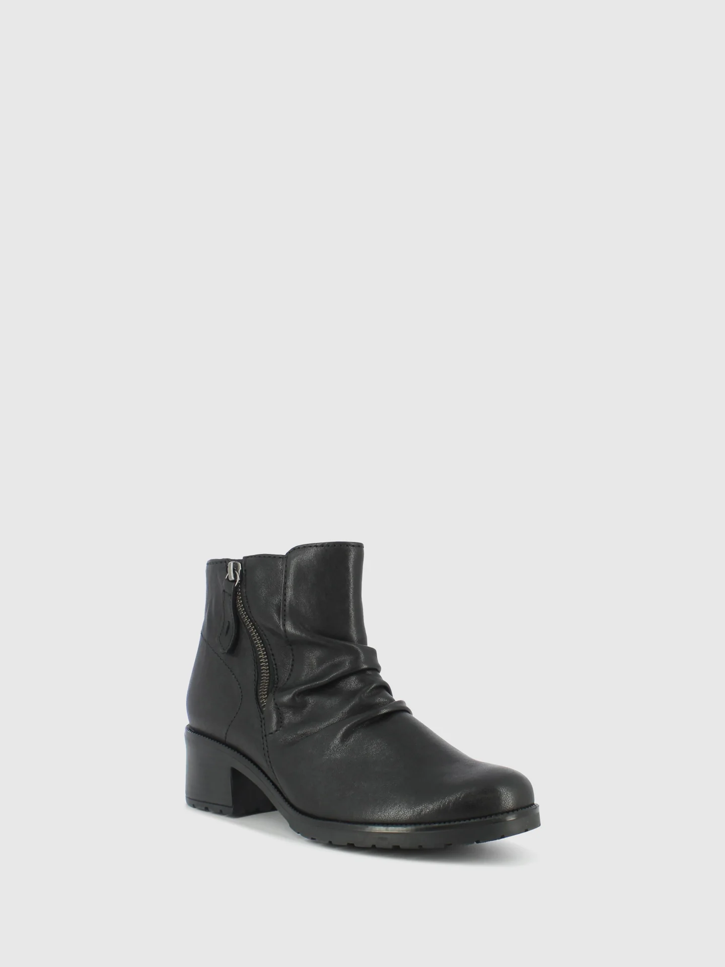 Black Zip Up Ankle Boots