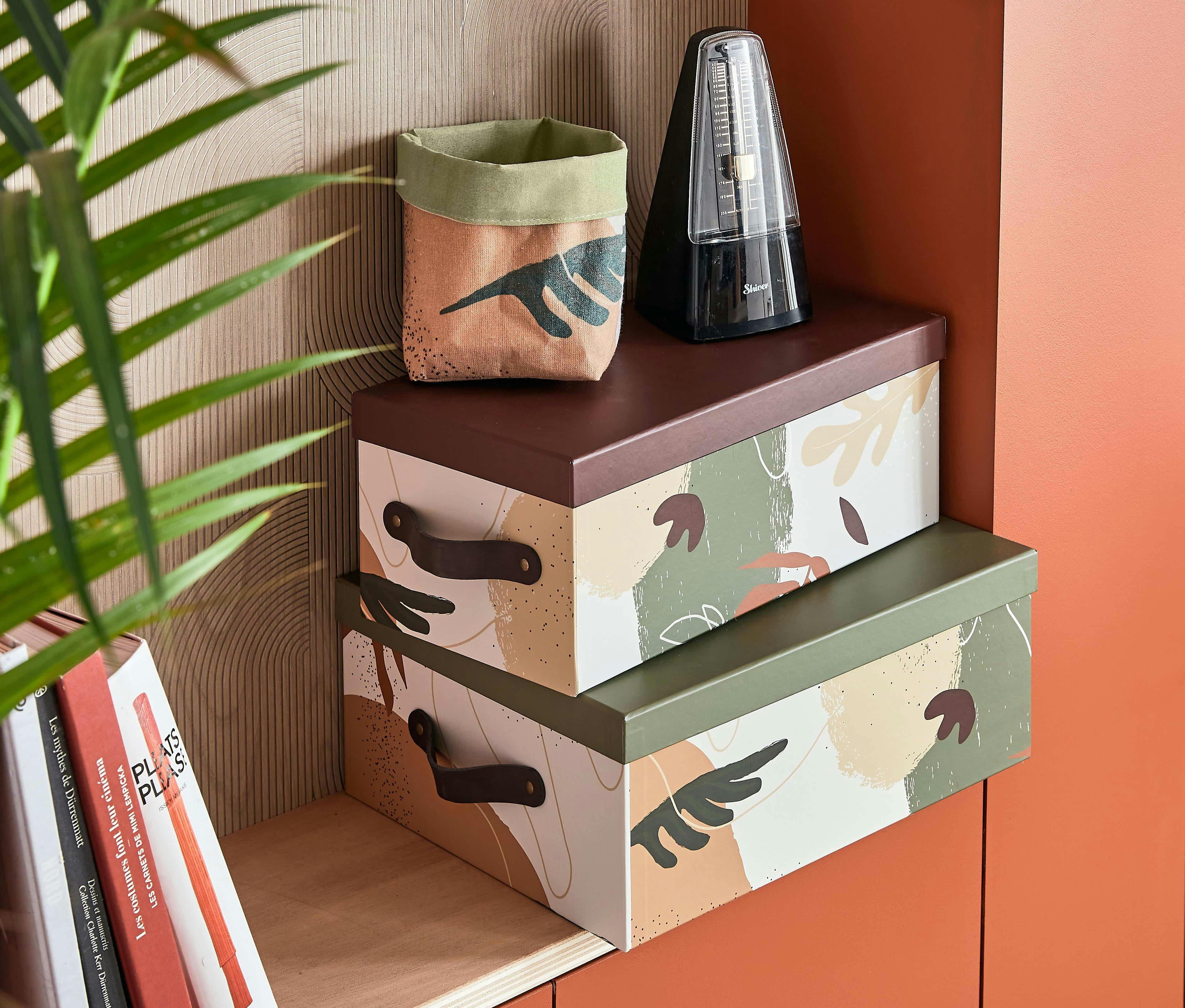 - Lot de 2 paniers de rangement verts