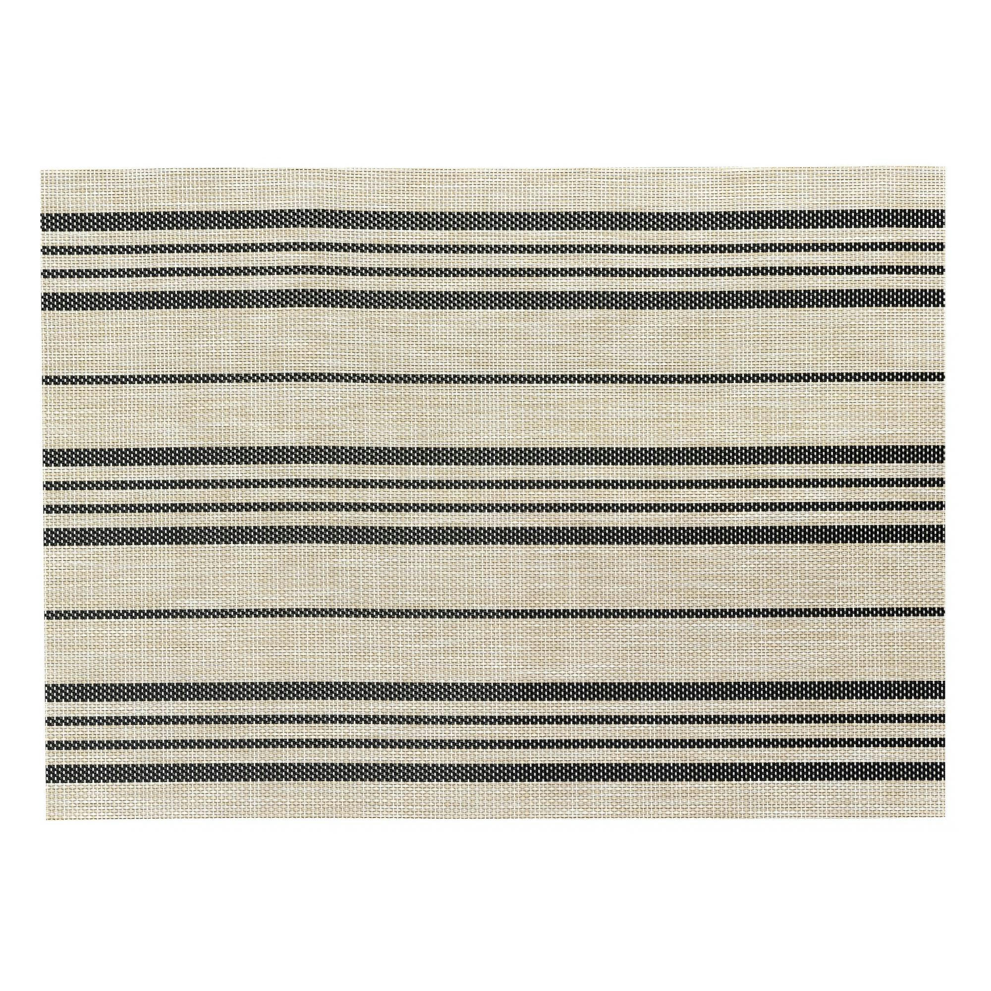 SINA - Set de table  en polyester naturel/noir 33 x 45