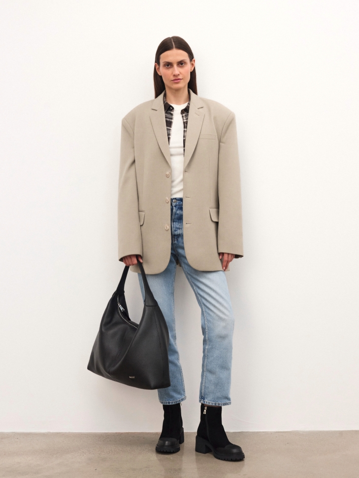 Large leather shoulder bag