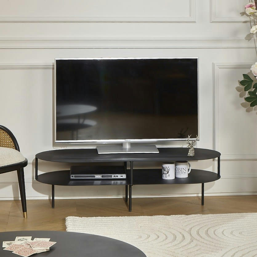 MURRAY - Table basse double plateau rectangle métal