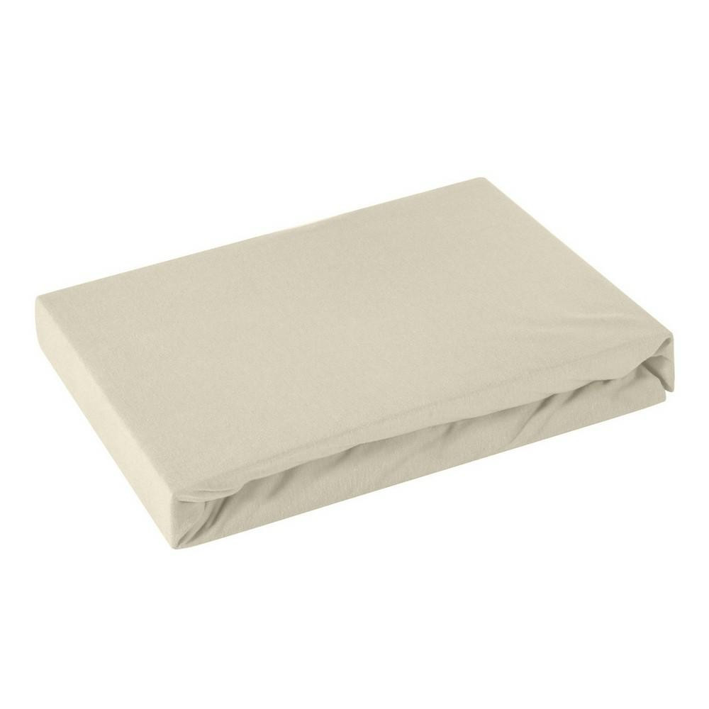 Prześcieradło jersey z gumką 140x200 beżowe 125 g/m2