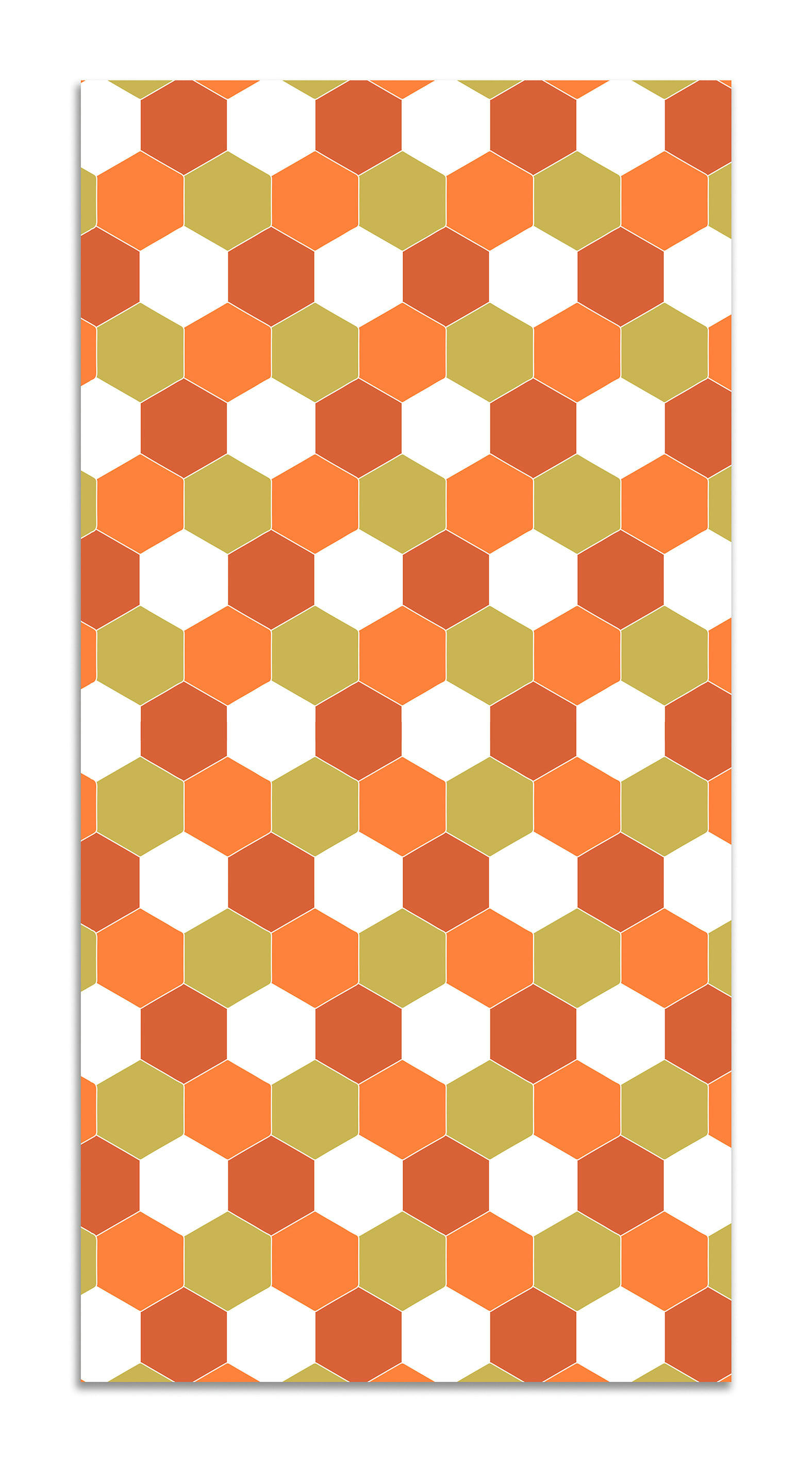 ALFOMBRAS MINIMALISTAS 2 - Tapis vinyle mosaïque hexagones de ton orange 80x200cm