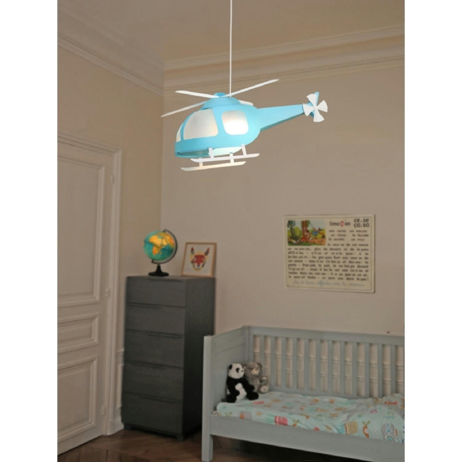 - Suspension enfants Hélicoptère Bleu 53cm